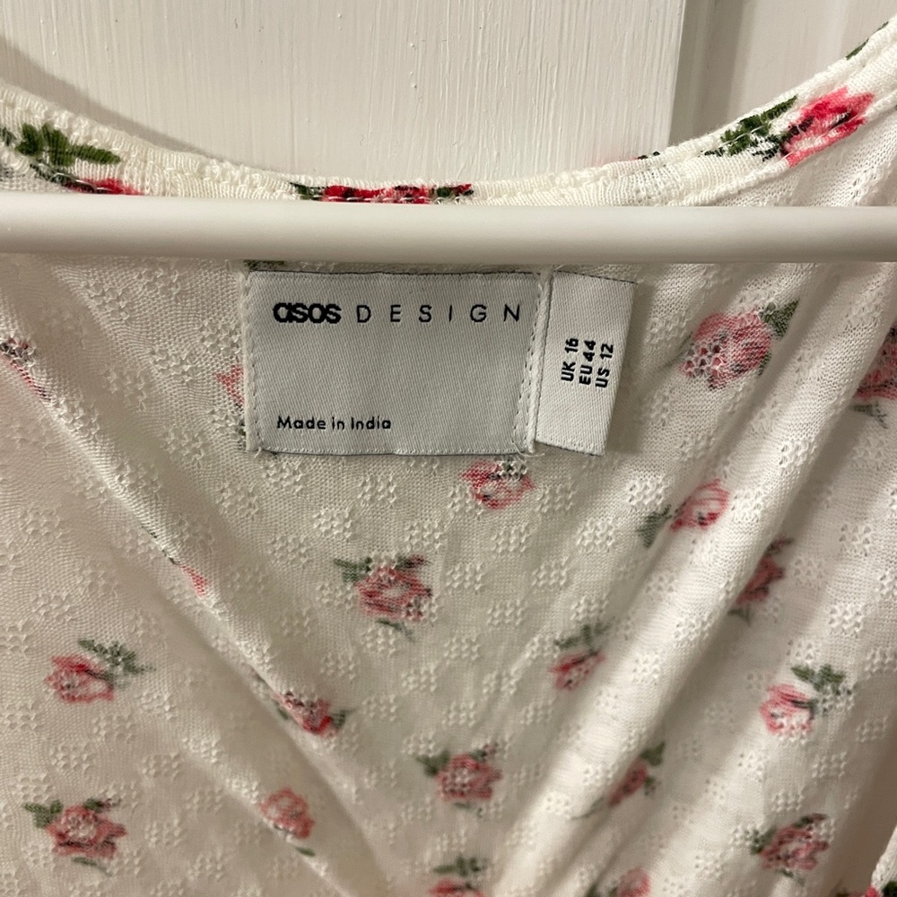 NWT ASOS DESIGN square neck ruched bust maxi dress with lace inserts - Picture 6 of 9
